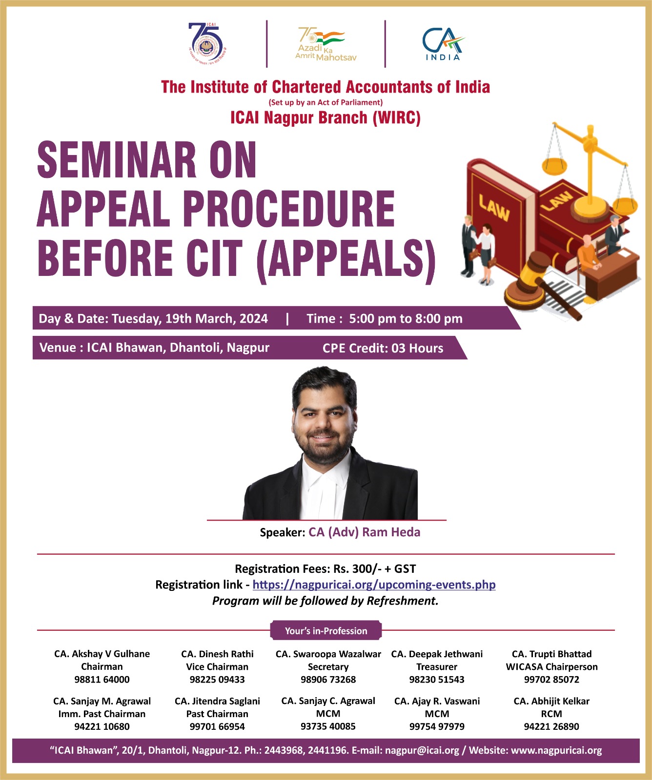 The institute of chartered accountants of india the nagpur branch of